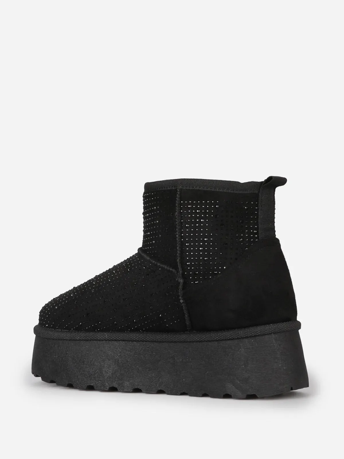 New La Modeuse Boots fourrées à strass et plateforme Noir
