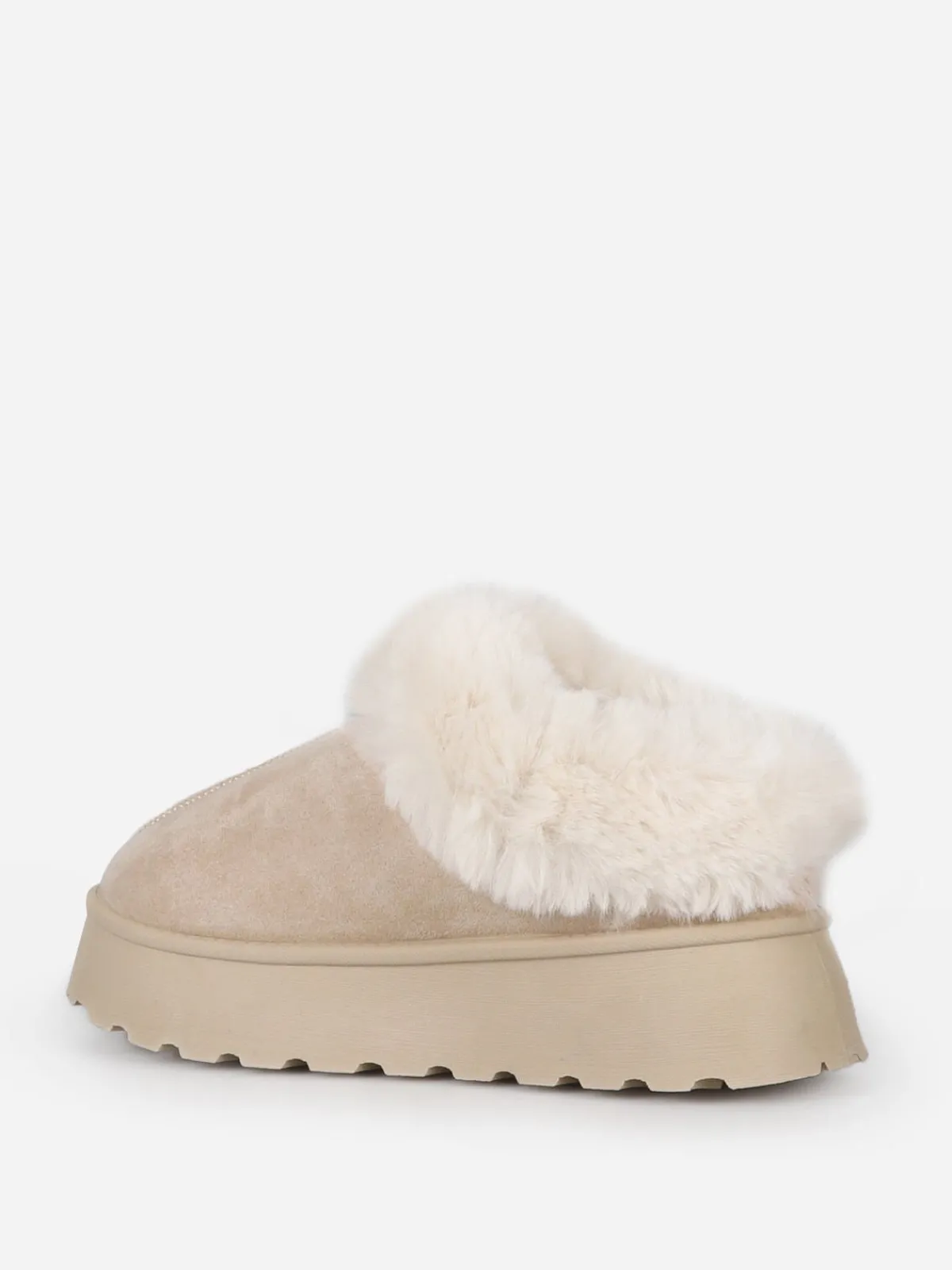 La Modeuse Boots fourrées basses à plateforme Beigefoncé