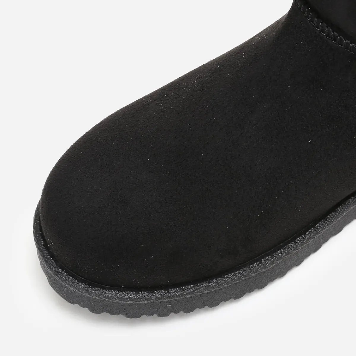 Sale La Modeuse Boots fourrées en suédine grandes tailles Noir