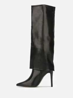 Online La Modeuse Bottes à rabats avec talon aiguille Noir