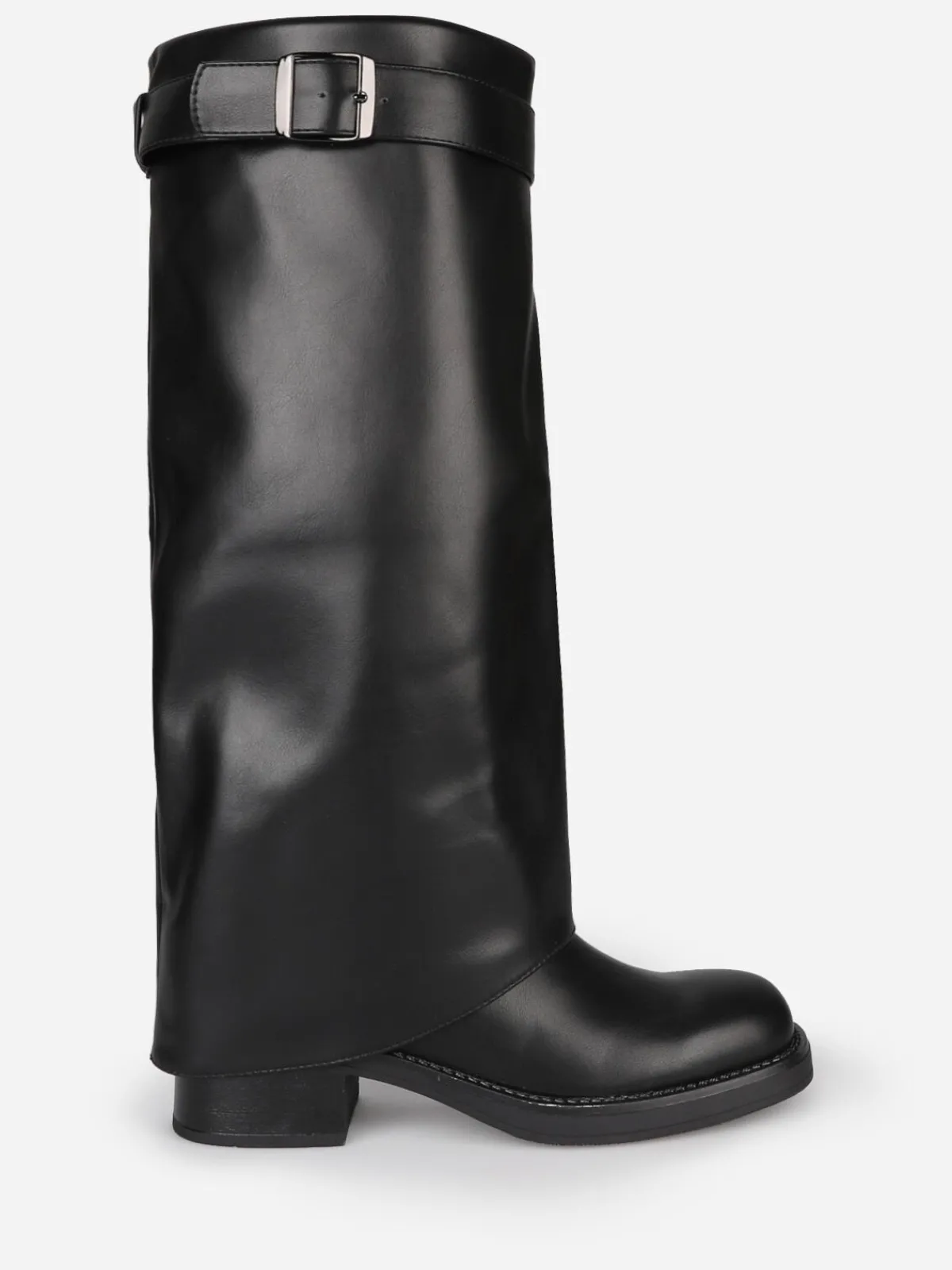 Hot La Modeuse Bottes à revers et bride à boucle Noir