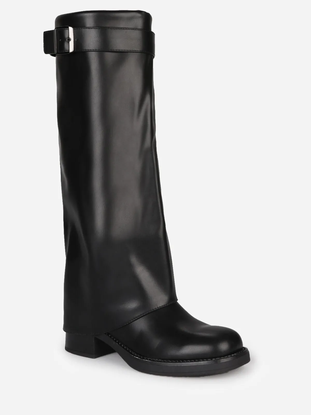 Hot La Modeuse Bottes à revers et bride à boucle Noir