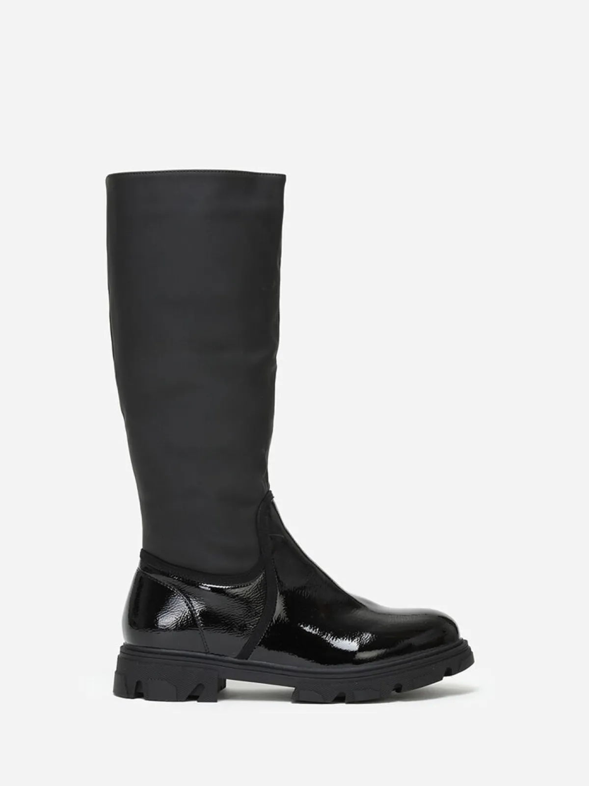 La Modeuse Bottes bi-matières crantées grandes tailles Noir