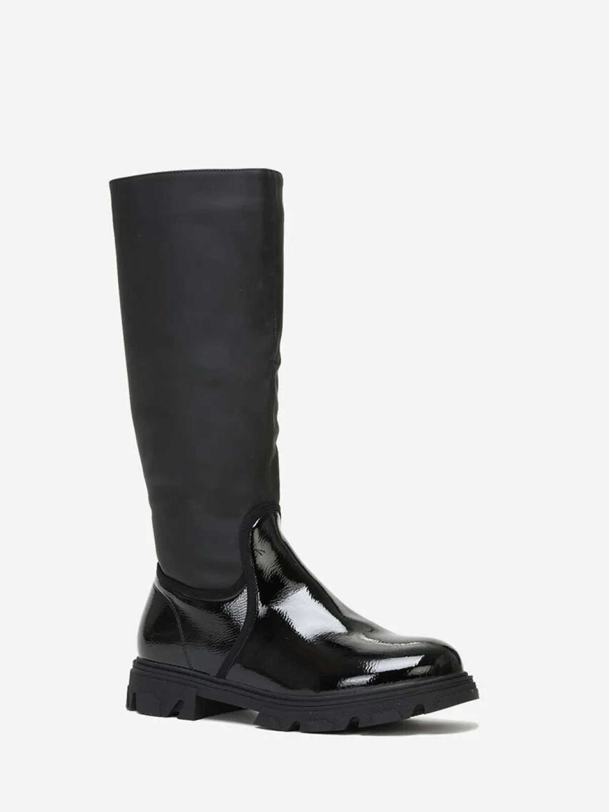 La Modeuse Bottes bi-matières crantées grandes tailles Noir