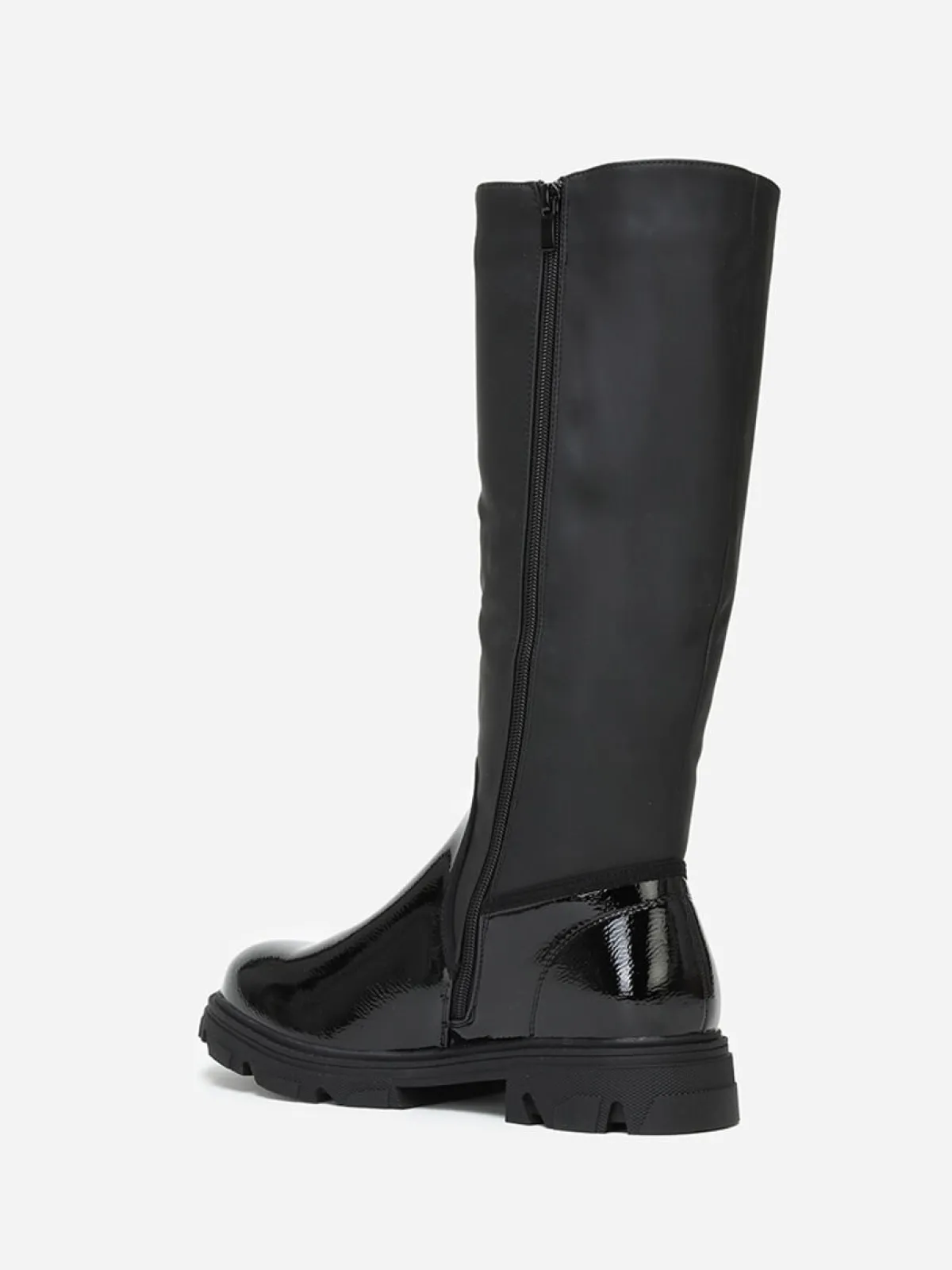 La Modeuse Bottes bi-matières crantées grandes tailles Noir