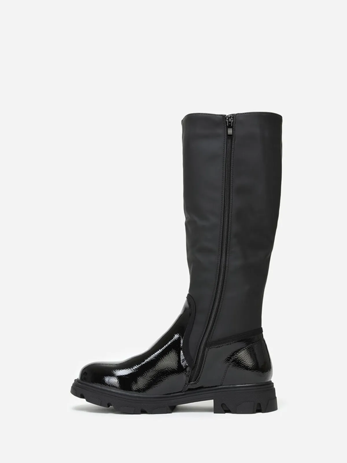 La Modeuse Bottes bi-matières crantées grandes tailles Noir