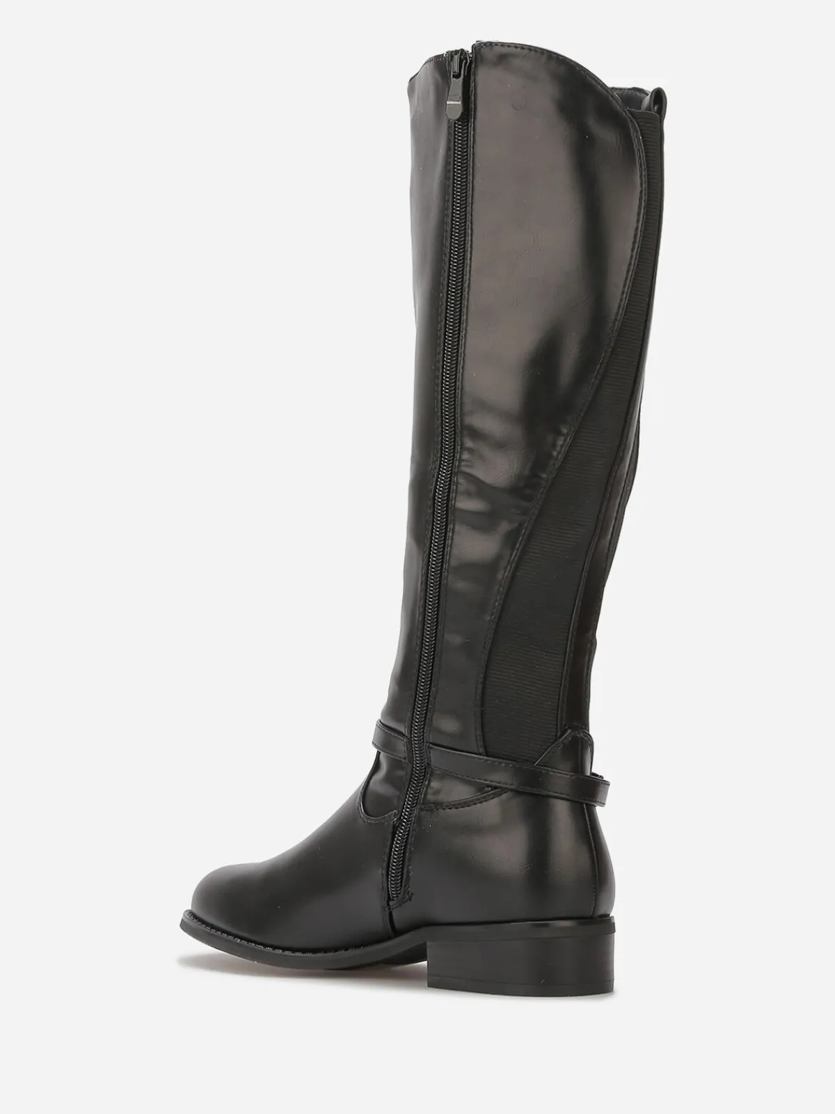 Online La Modeuse Bottes cavalières à boucle métallique Noir
