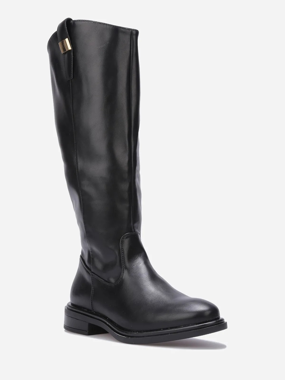 Hot La Modeuse Bottes cavalières à détail métallique Noir