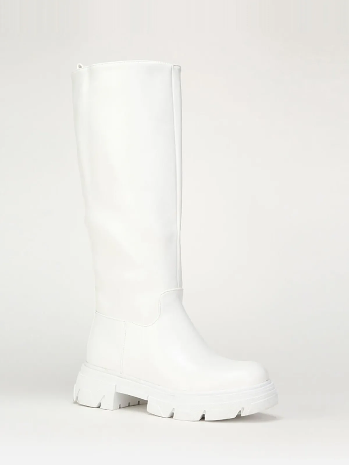 Best La Modeuse Bottes cavalières à semelle crantée Blanc