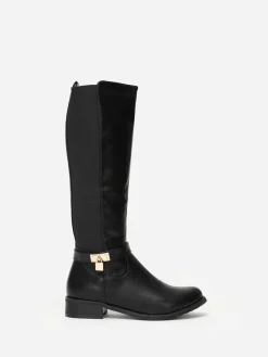 New La Modeuse Bottes cavalières avec cadenas Noir