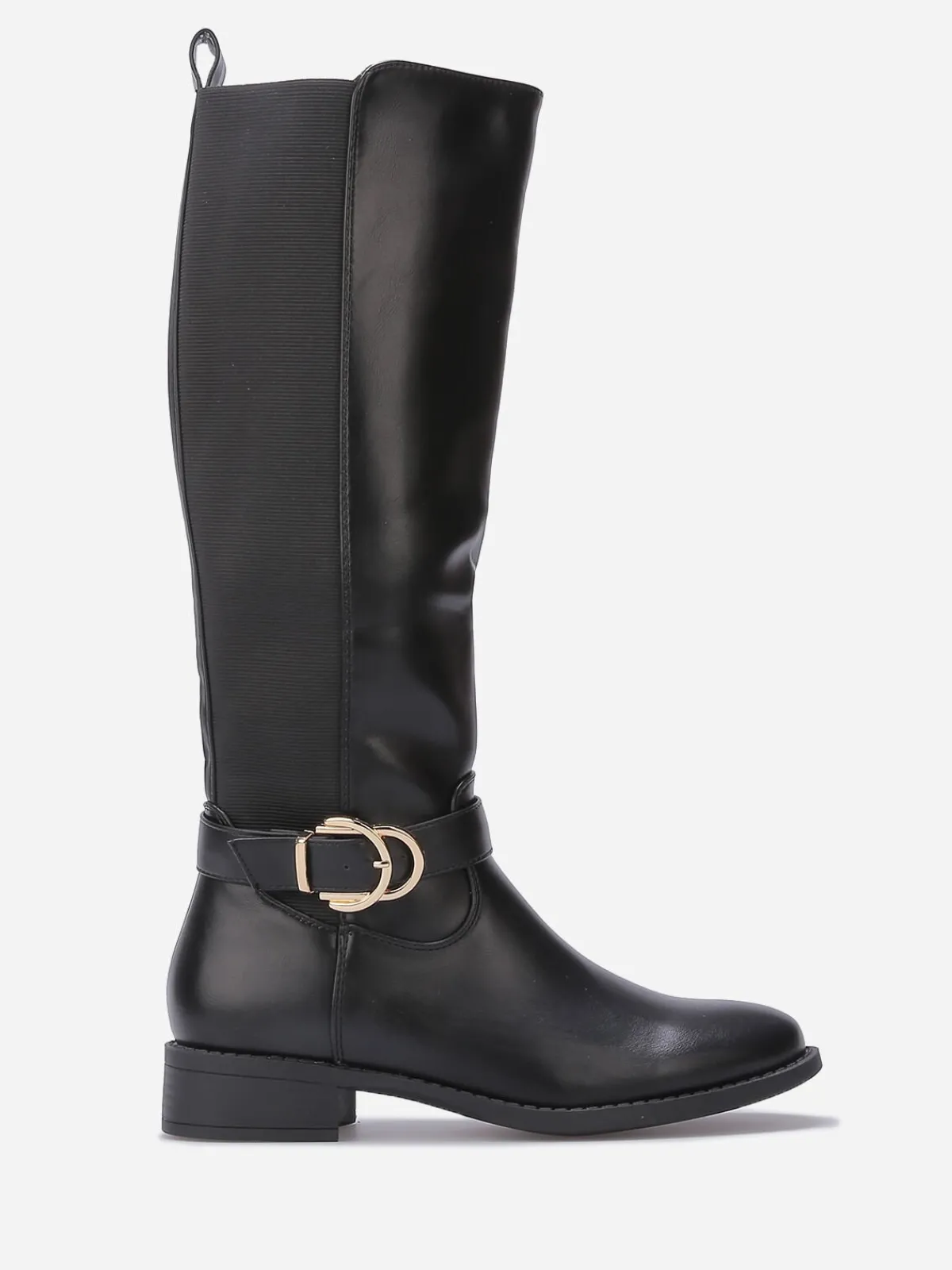 Best La Modeuse Bottes cavalières stretch à boucle Noir