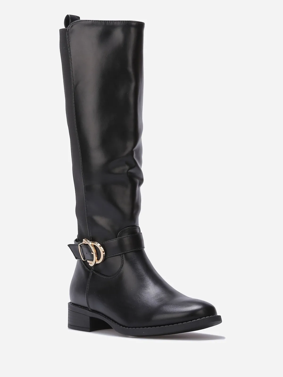 Best La Modeuse Bottes cavalières stretch à boucle Noir
