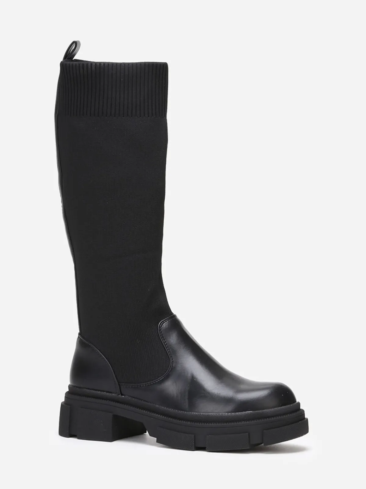 Best La Modeuse Bottes crantées style chaussettes Noir