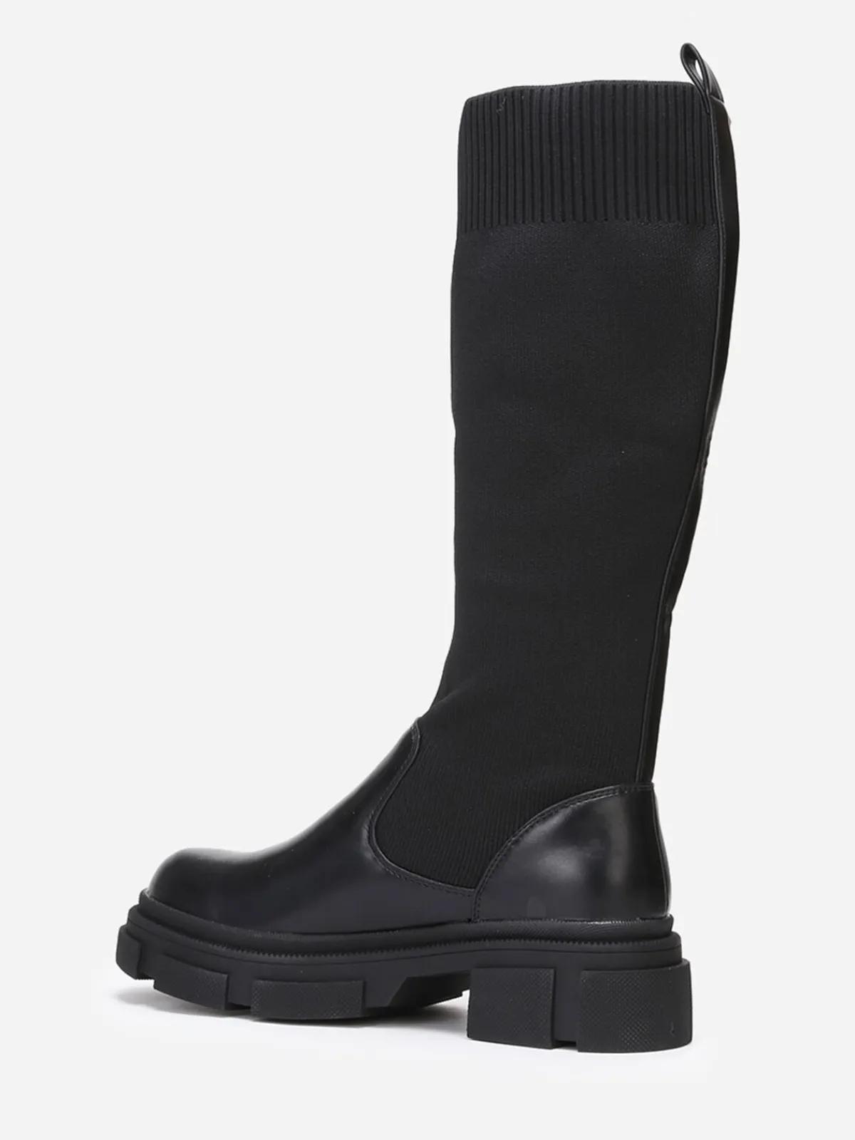 Best La Modeuse Bottes crantées style chaussettes Noir