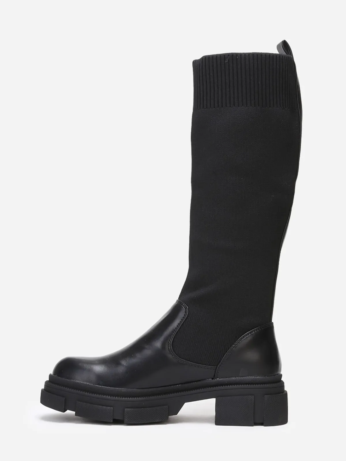 Best La Modeuse Bottes crantées style chaussettes Noir