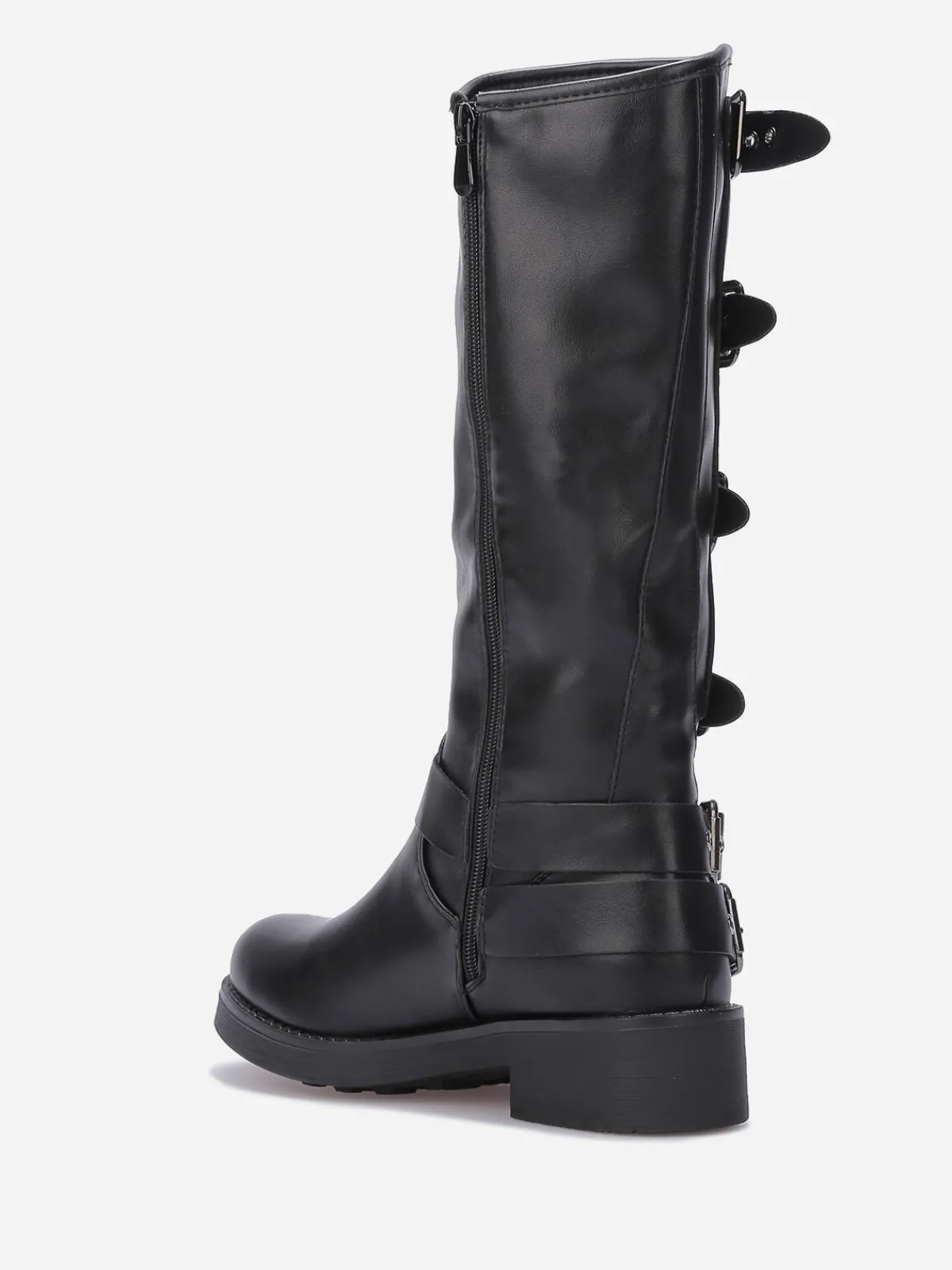 New La Modeuse Bottes en simili à multiples boucles Noir
