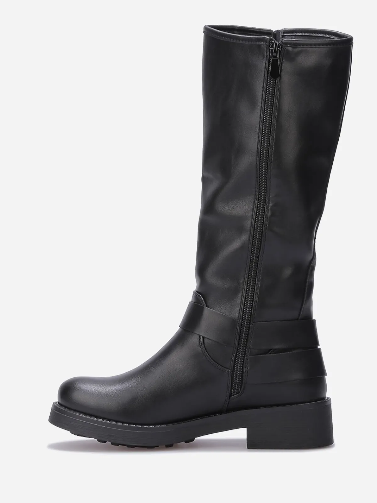 New La Modeuse Bottes en simili à multiples boucles Noir