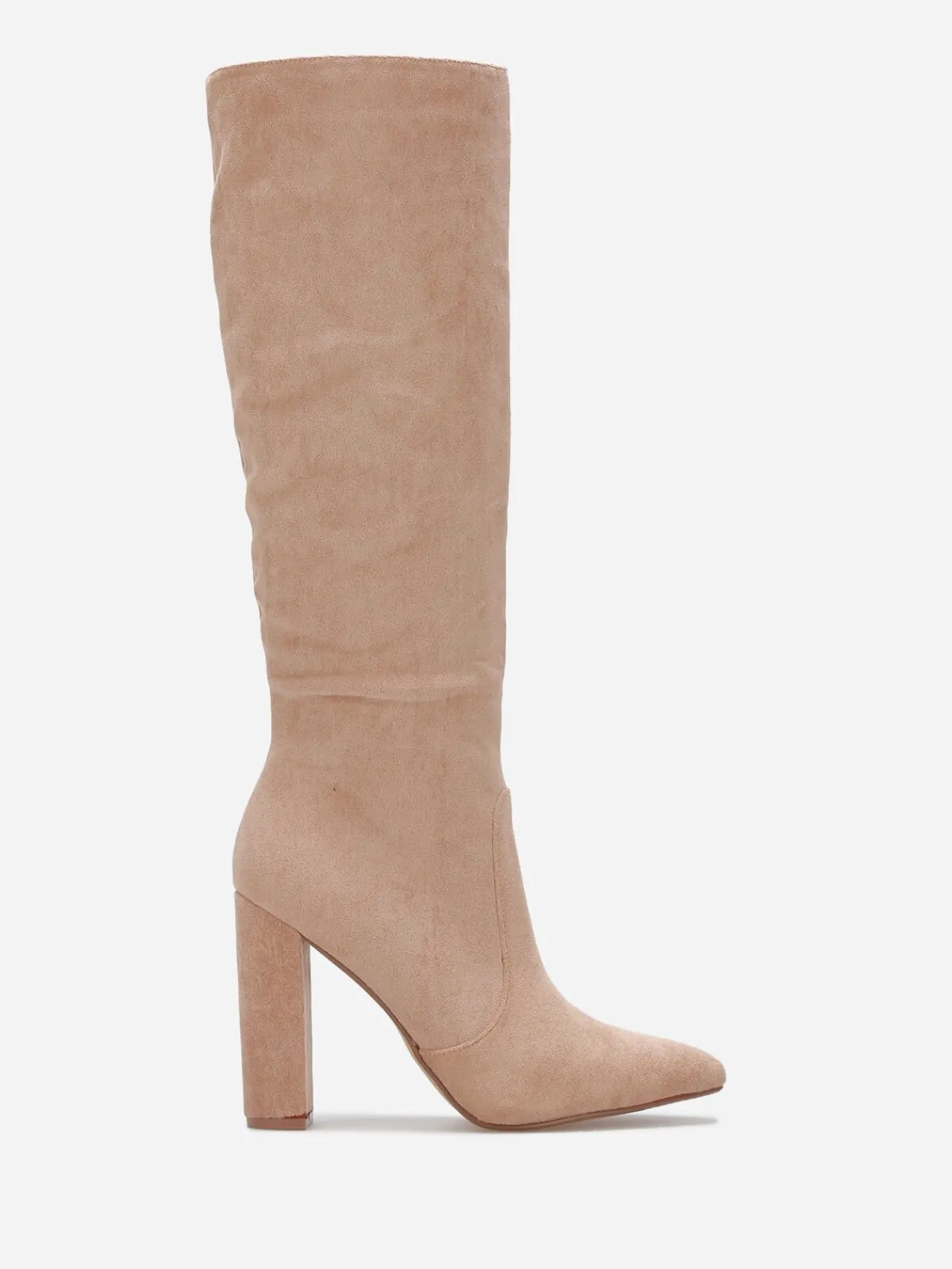Online La Modeuse Bottes en suédine à bout pointu Taupe