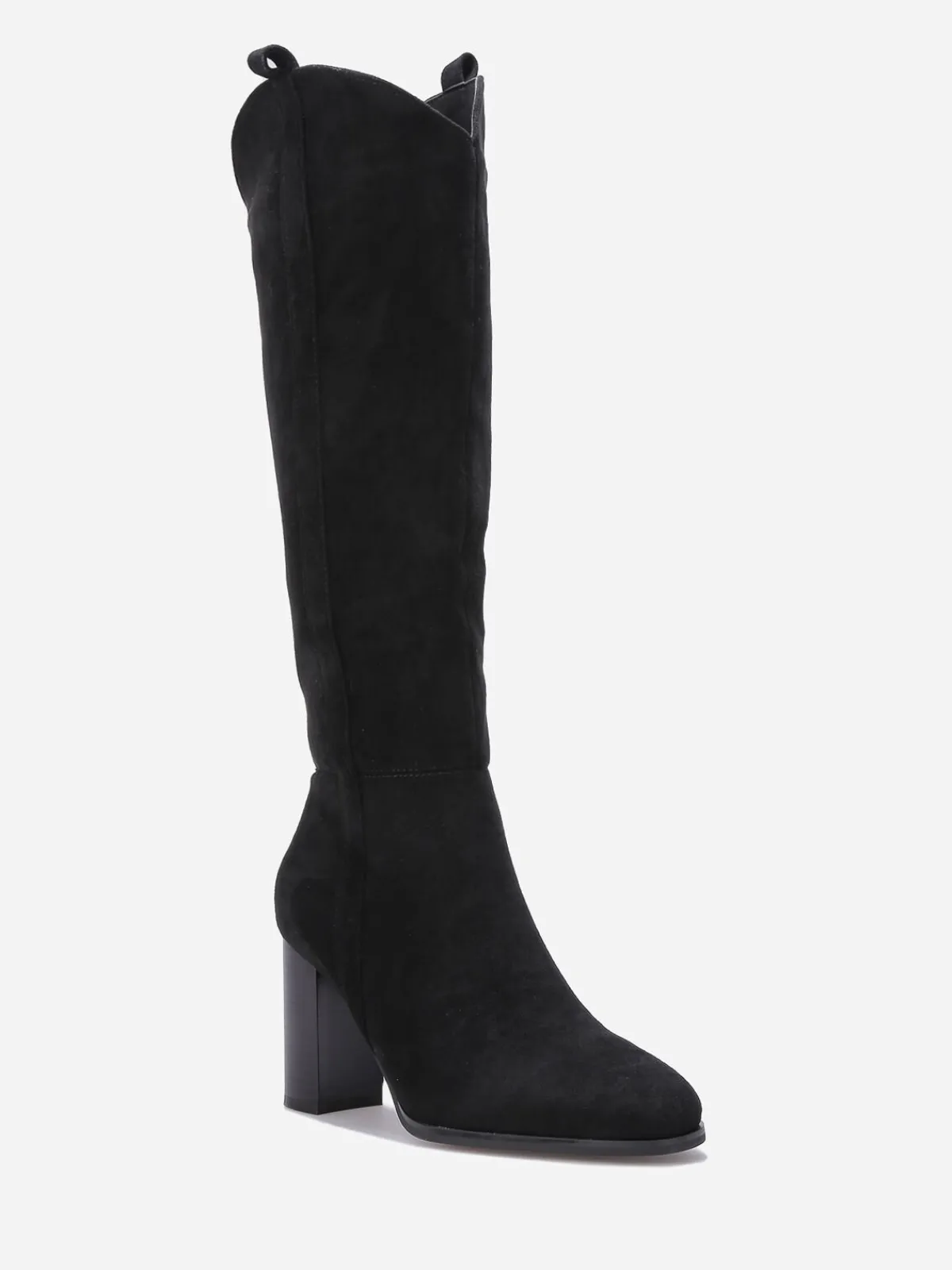 New La Modeuse Bottes en suédine à talon Noir