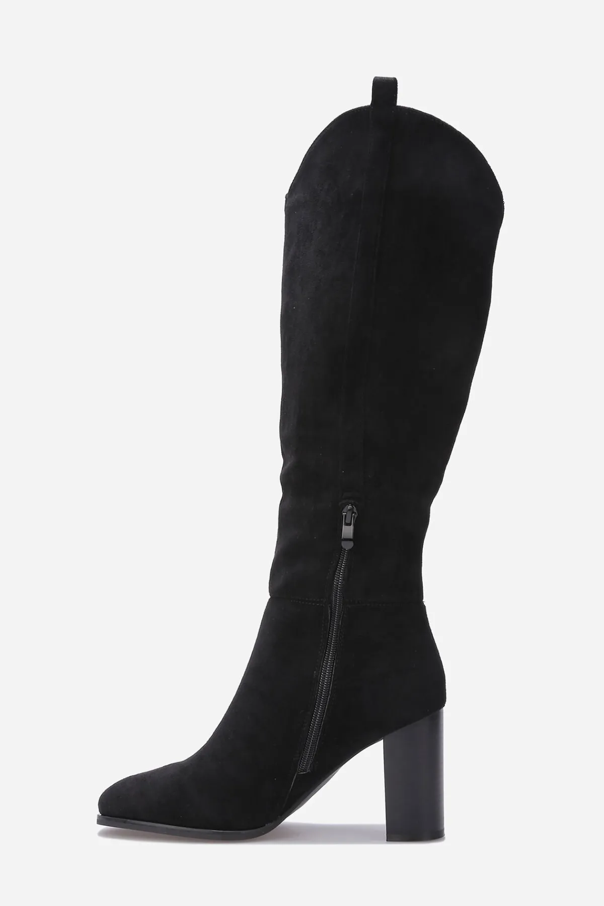 New La Modeuse Bottes en suédine à talon Noir