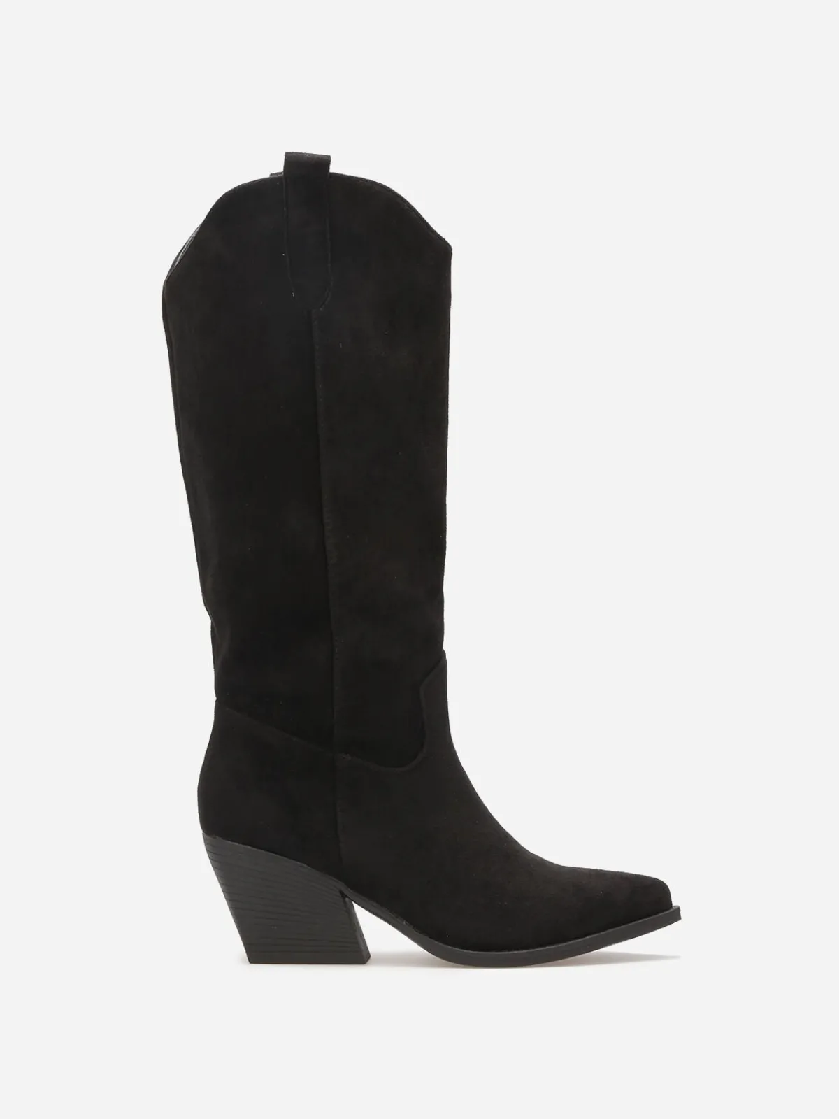 Online La Modeuse Bottes santiags en suédine Noir