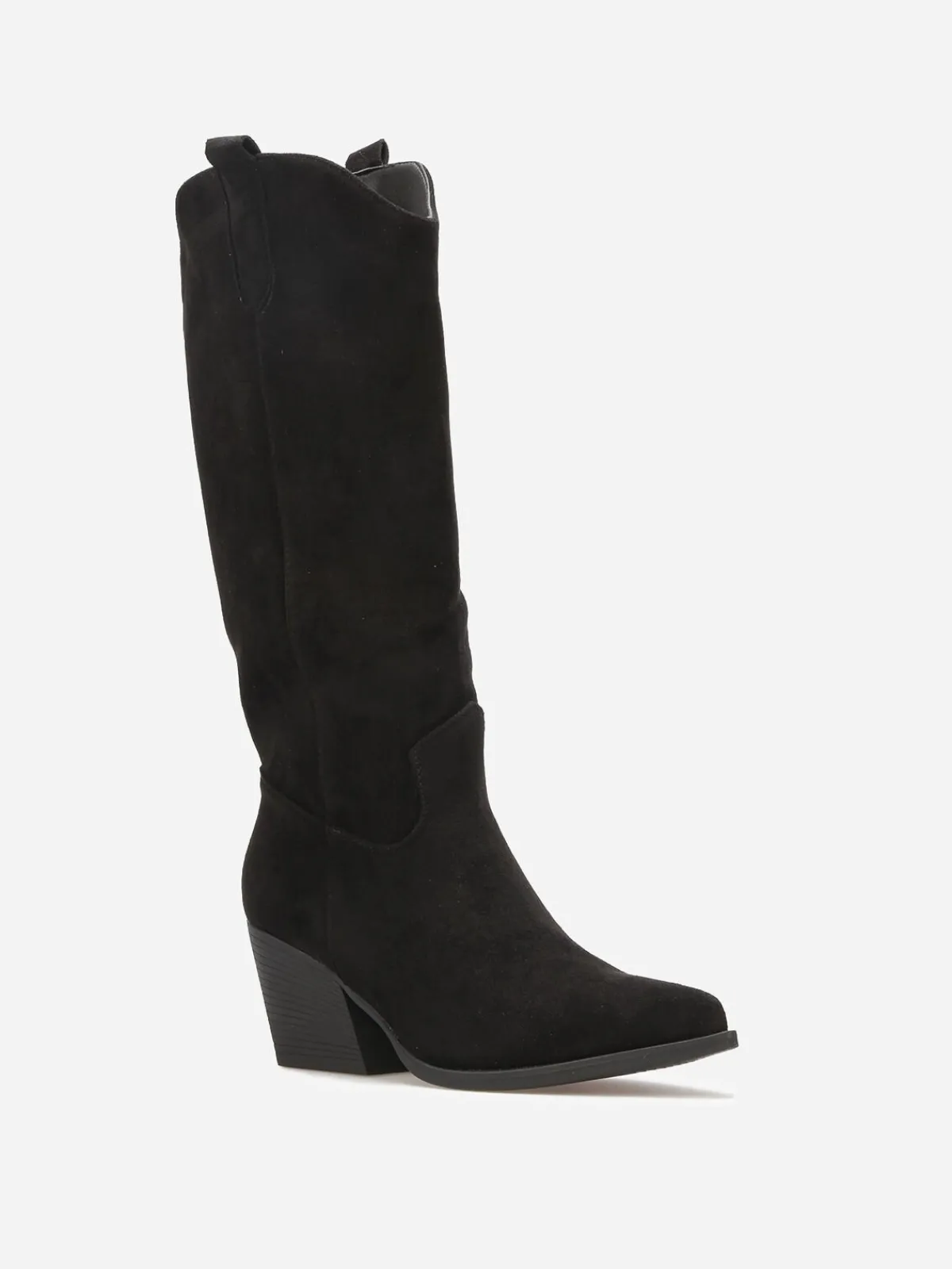 Online La Modeuse Bottes santiags en suédine Noir