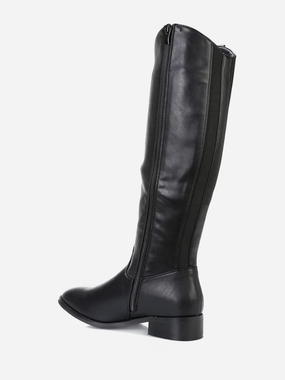 Online La Modeuse Bottes style cavalière à bout rond Noir