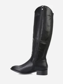 Online La Modeuse Bottes style cavalière à bout rond Noir