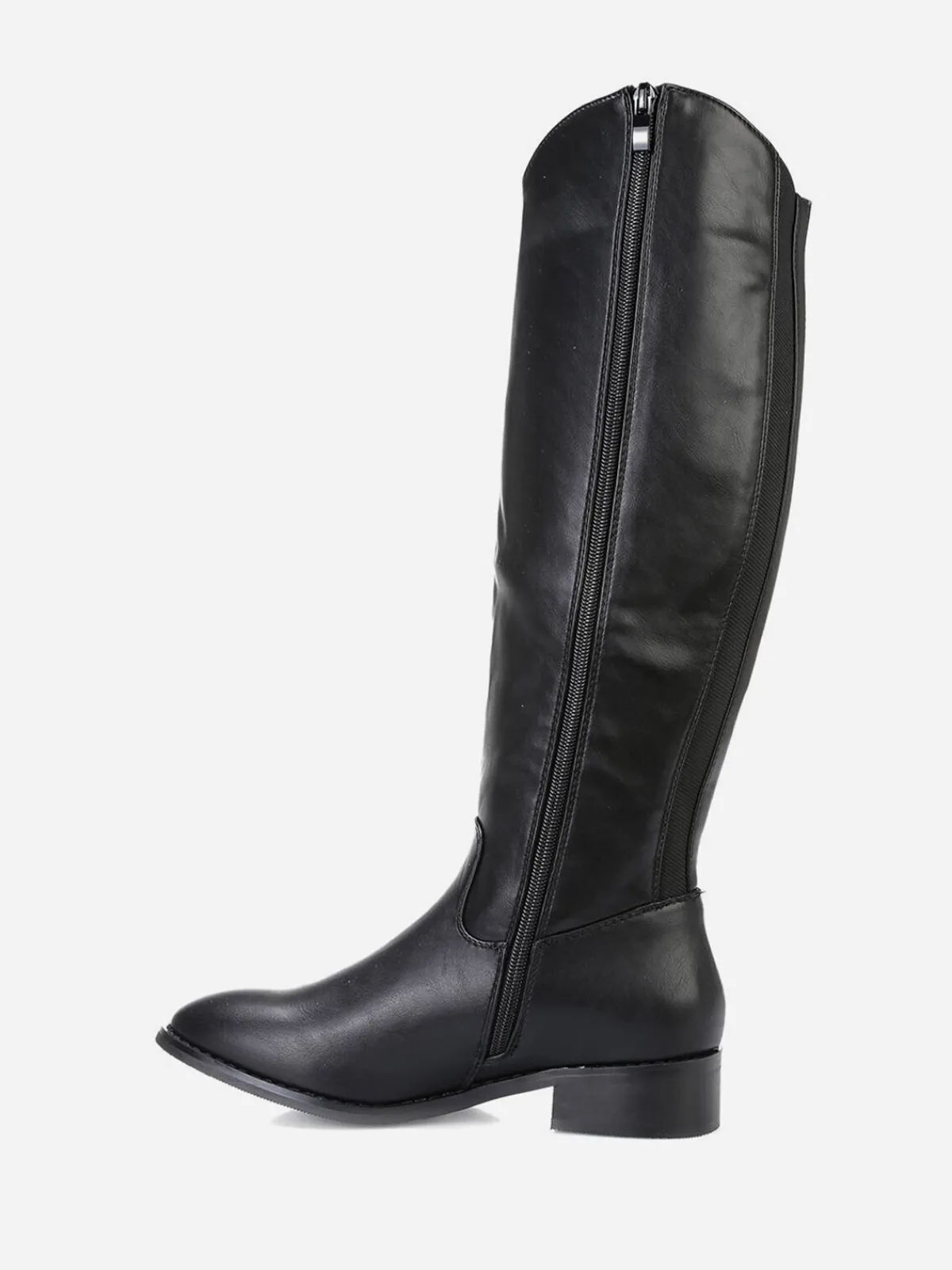 Online La Modeuse Bottes style cavalière à bout rond Noir