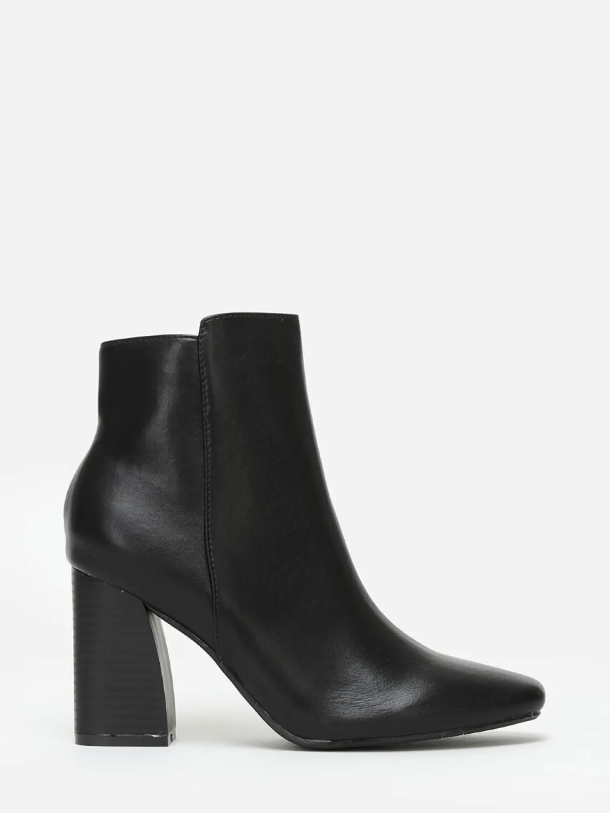 Online La Modeuse Bottines à bout et talon carrés Noir