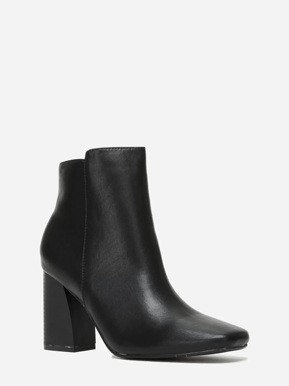 Online La Modeuse Bottines à bout et talon carrés Noir