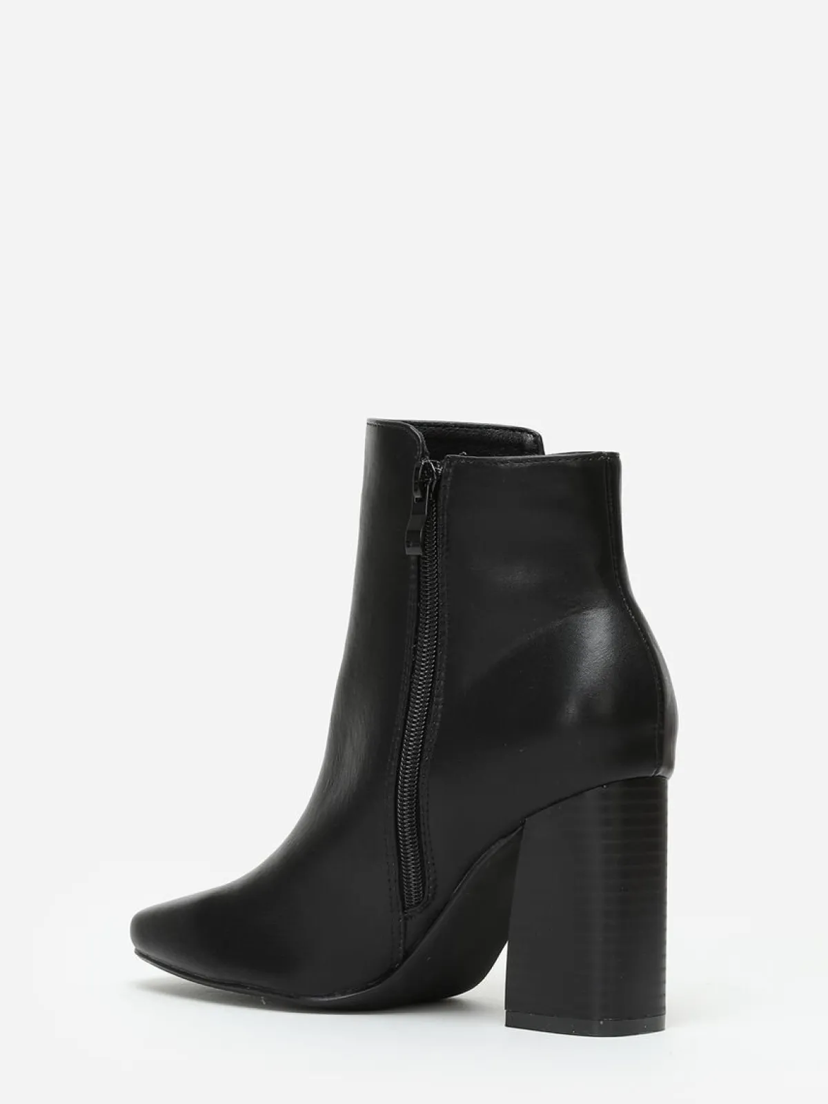 Online La Modeuse Bottines à bout et talon carrés Noir