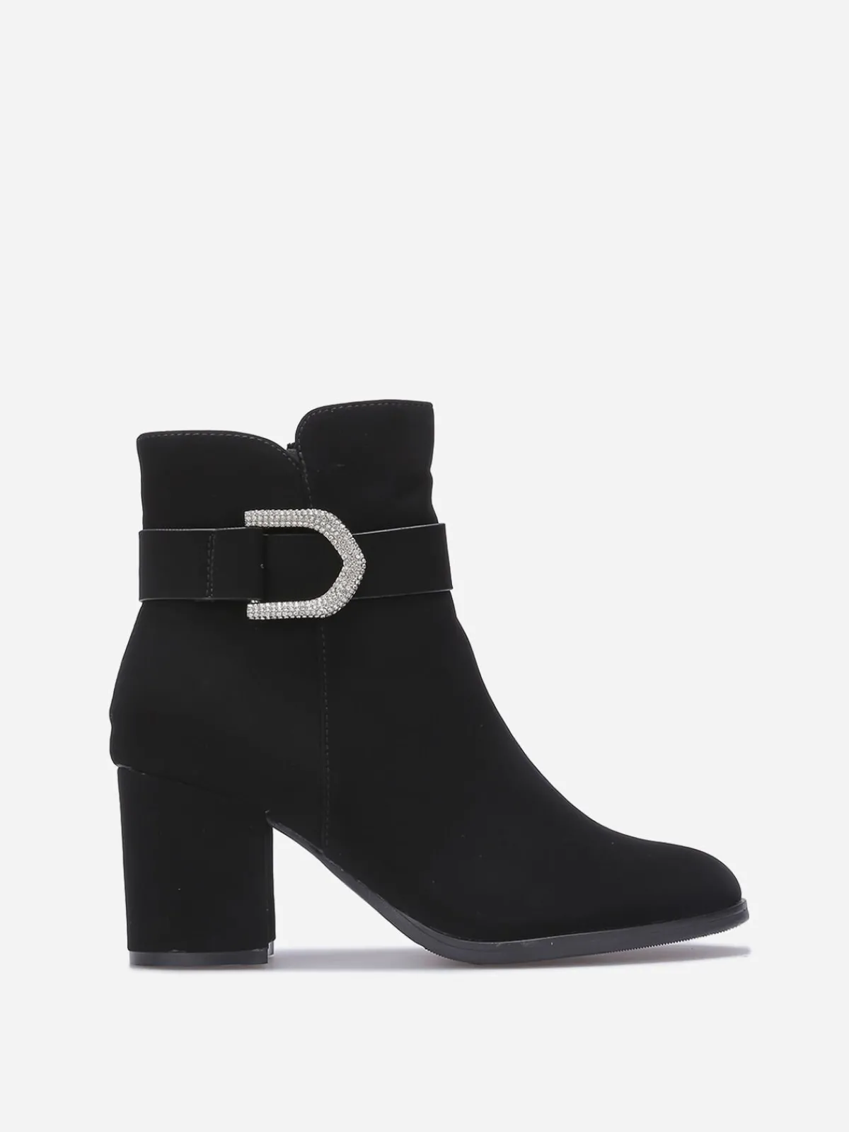 Hot La Modeuse Bottines à bride et boucle bijou Noir