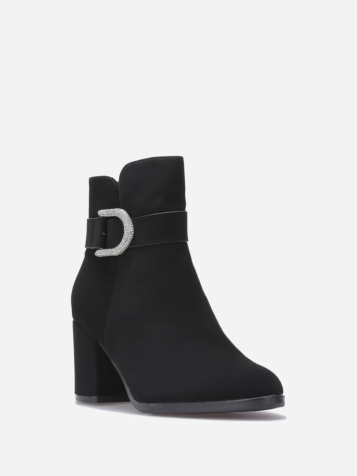 Hot La Modeuse Bottines à bride et boucle bijou Noir