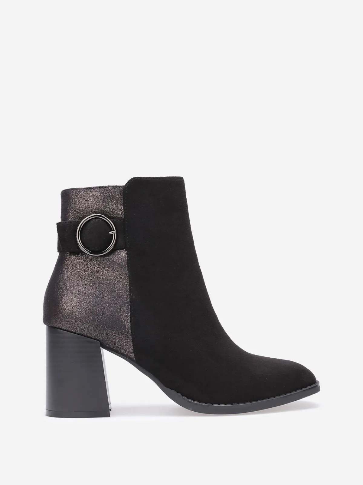 Online La Modeuse Bottines à paillettes et boucle métallique Noir