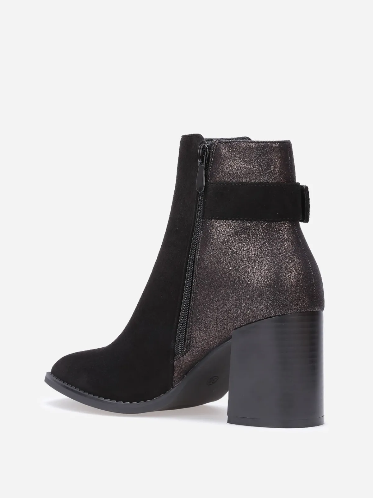 Online La Modeuse Bottines à paillettes et boucle métallique Noir