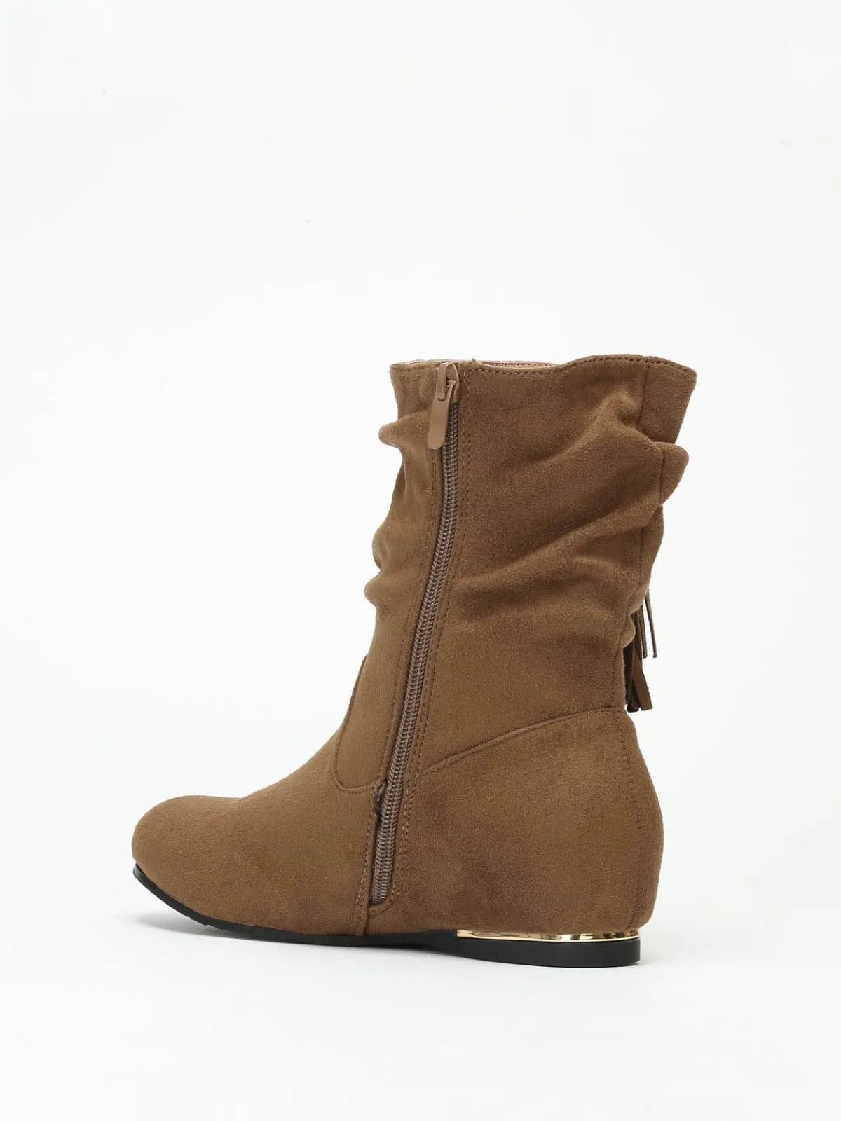Hot La Modeuse Bottines à pampilles Camel