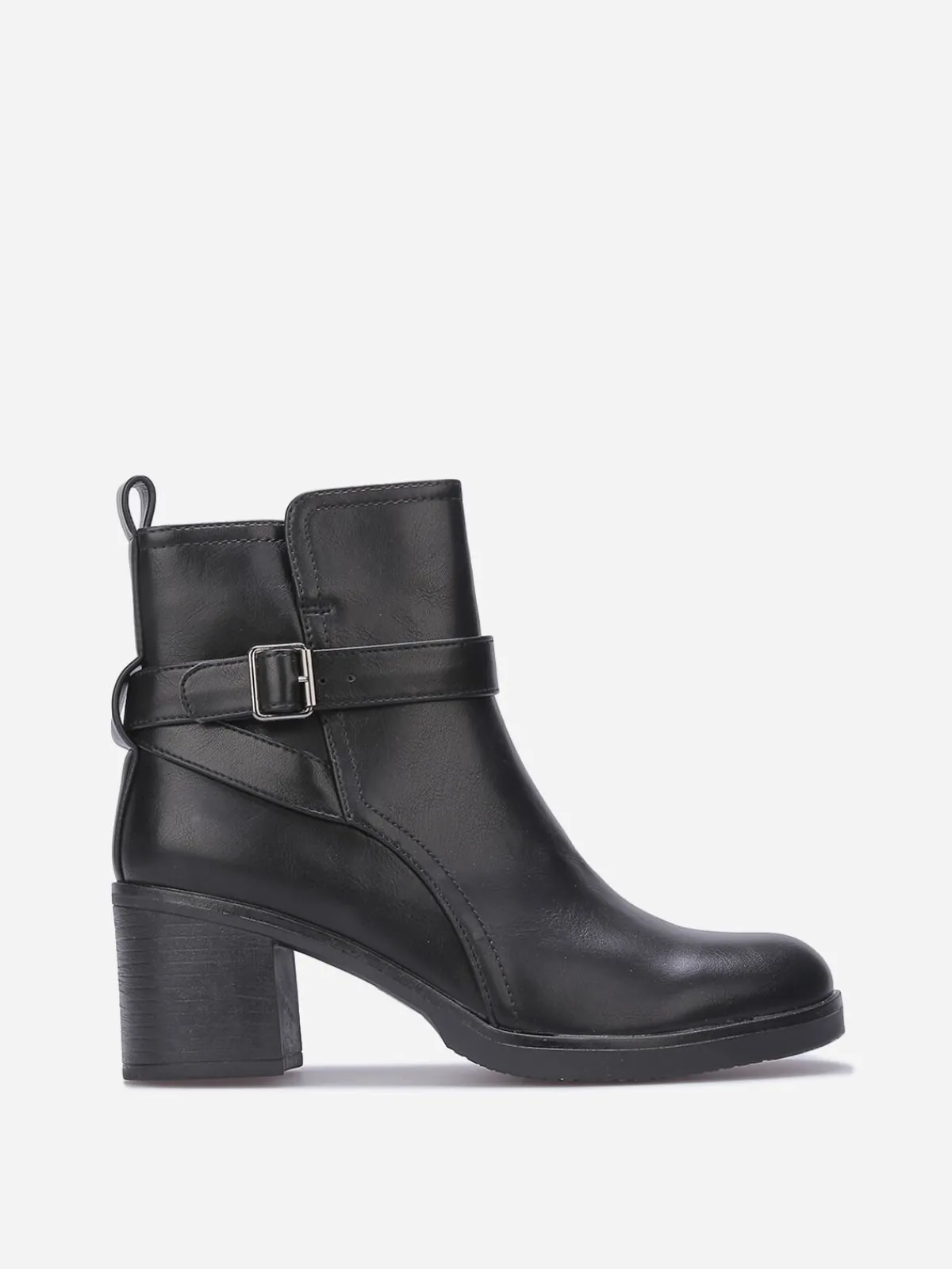 La Modeuse Bottines à talon carré avec boucle Noir