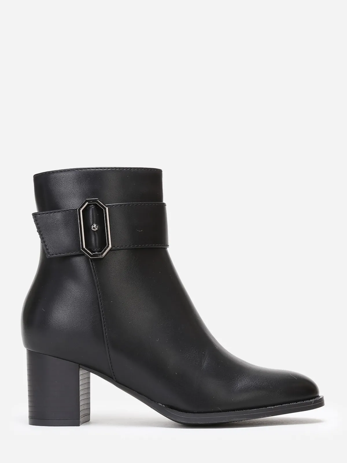La Modeuse Bottines à talon et détail métallique Noir