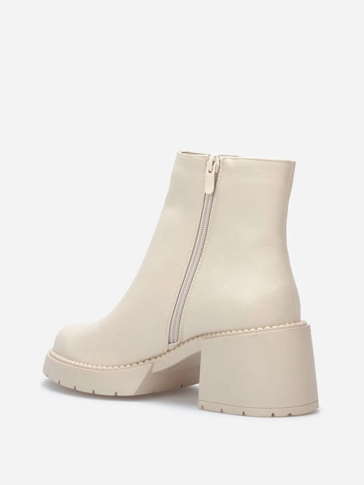 Online La Modeuse Bottines à talon et semelle crantés Beige