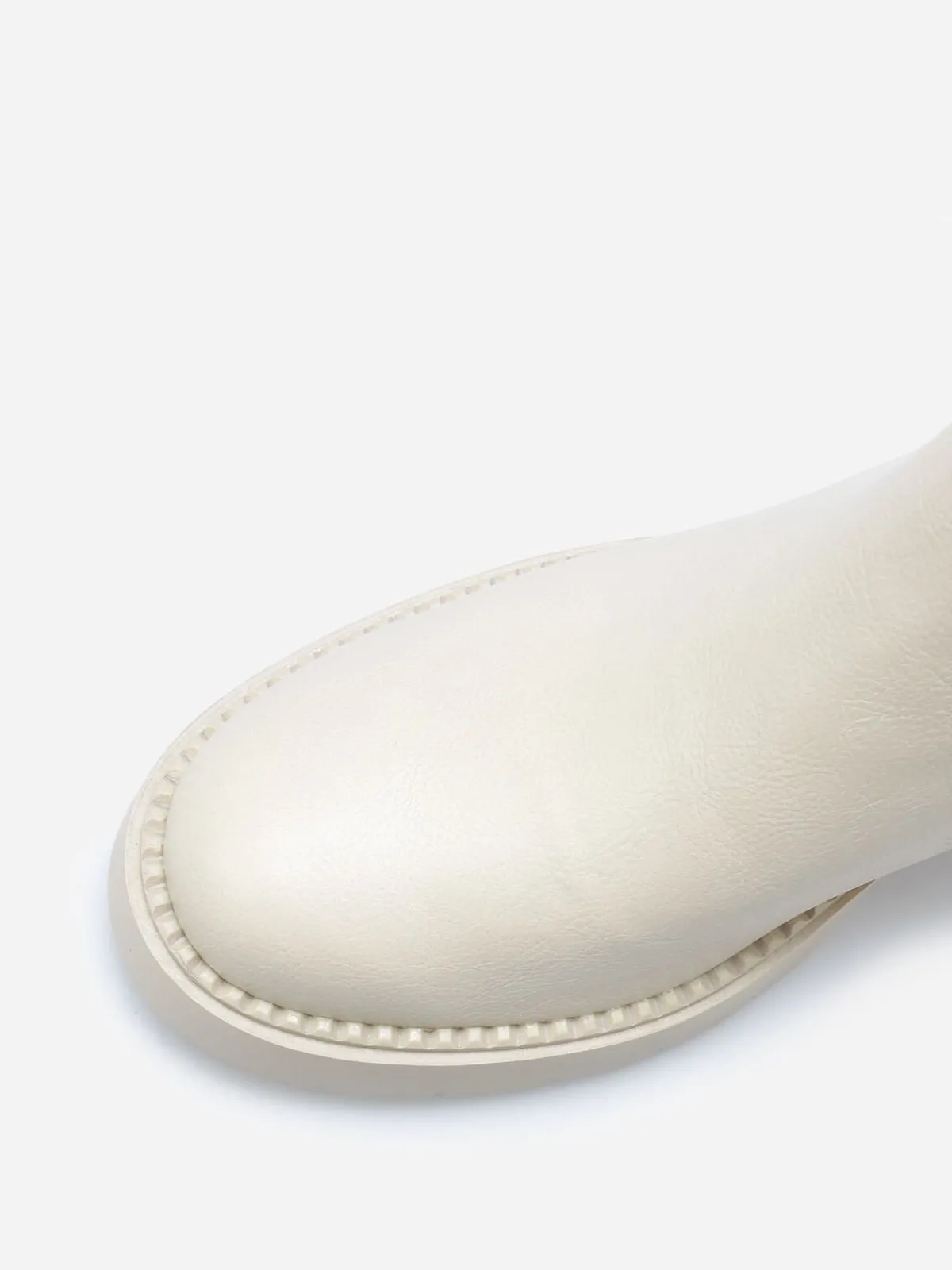 Online La Modeuse Bottines à talon et semelle crantés Beige