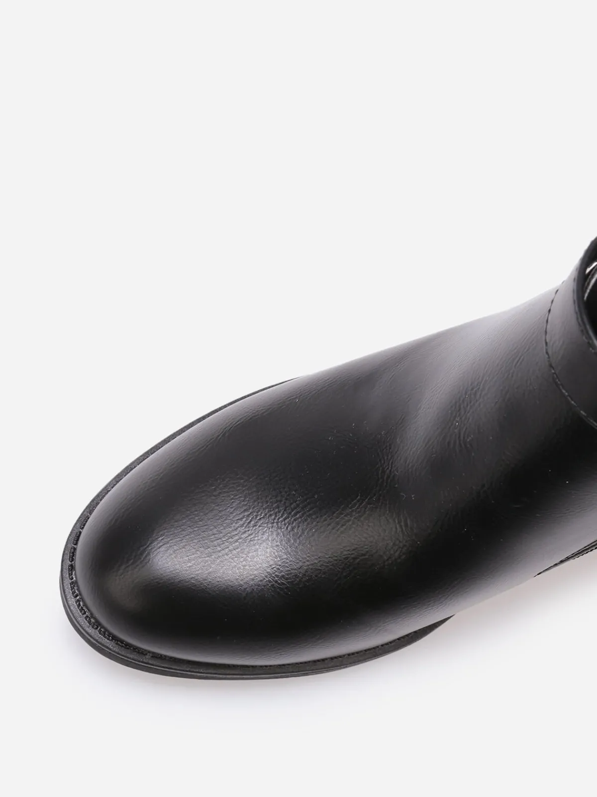 Best La Modeuse Bottines bi-matières à boucle dorée Noir