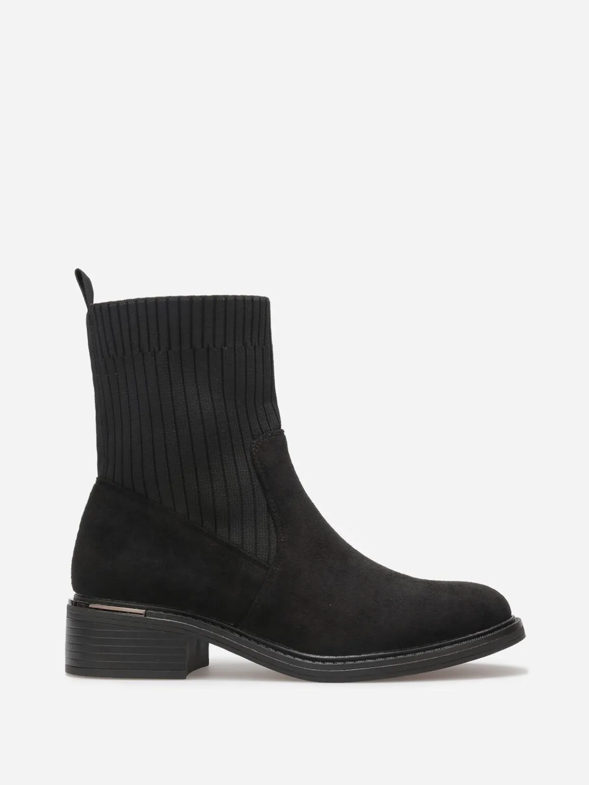 Online La Modeuse Bottines bi-matières à détail métallique Noir