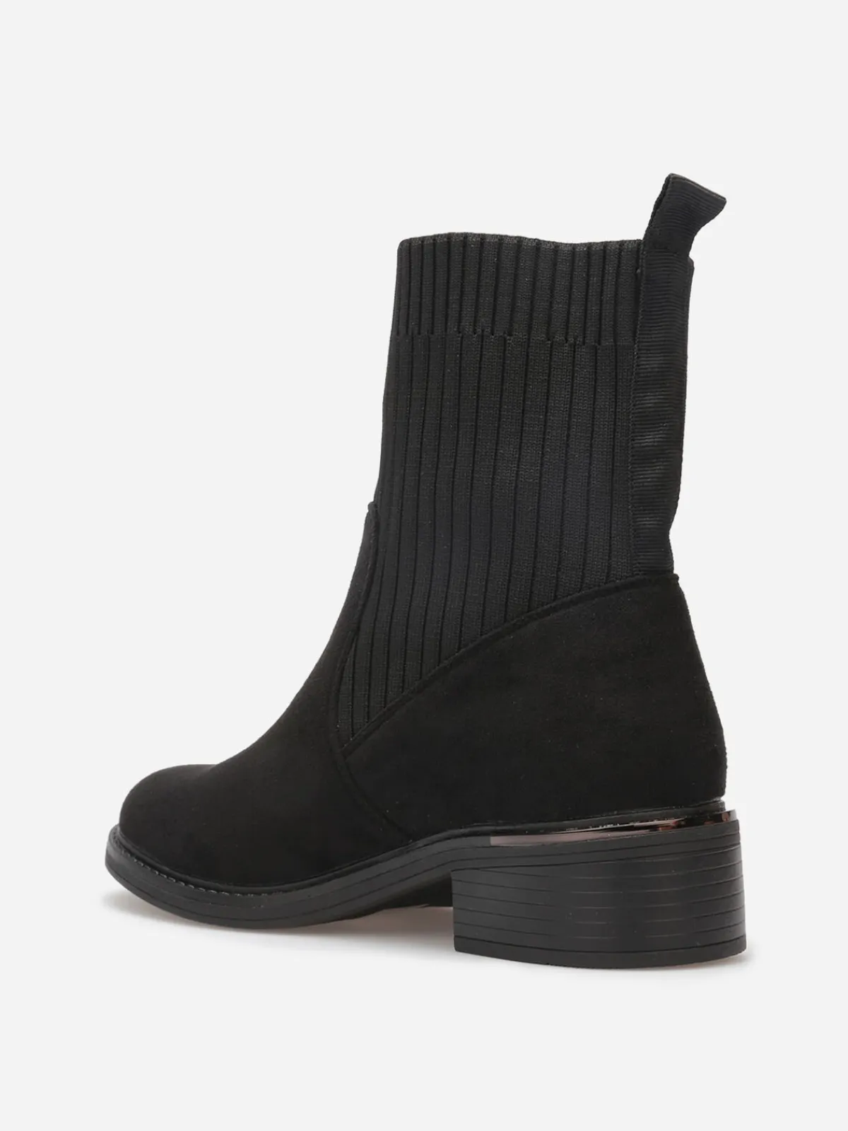 Online La Modeuse Bottines bi-matières à détail métallique Noir