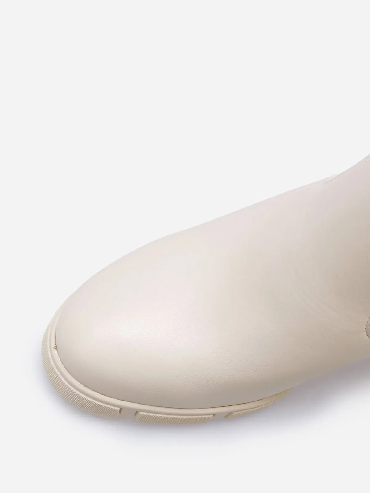 Best La Modeuse Bottines bi-matières à plateforme texturée Beige