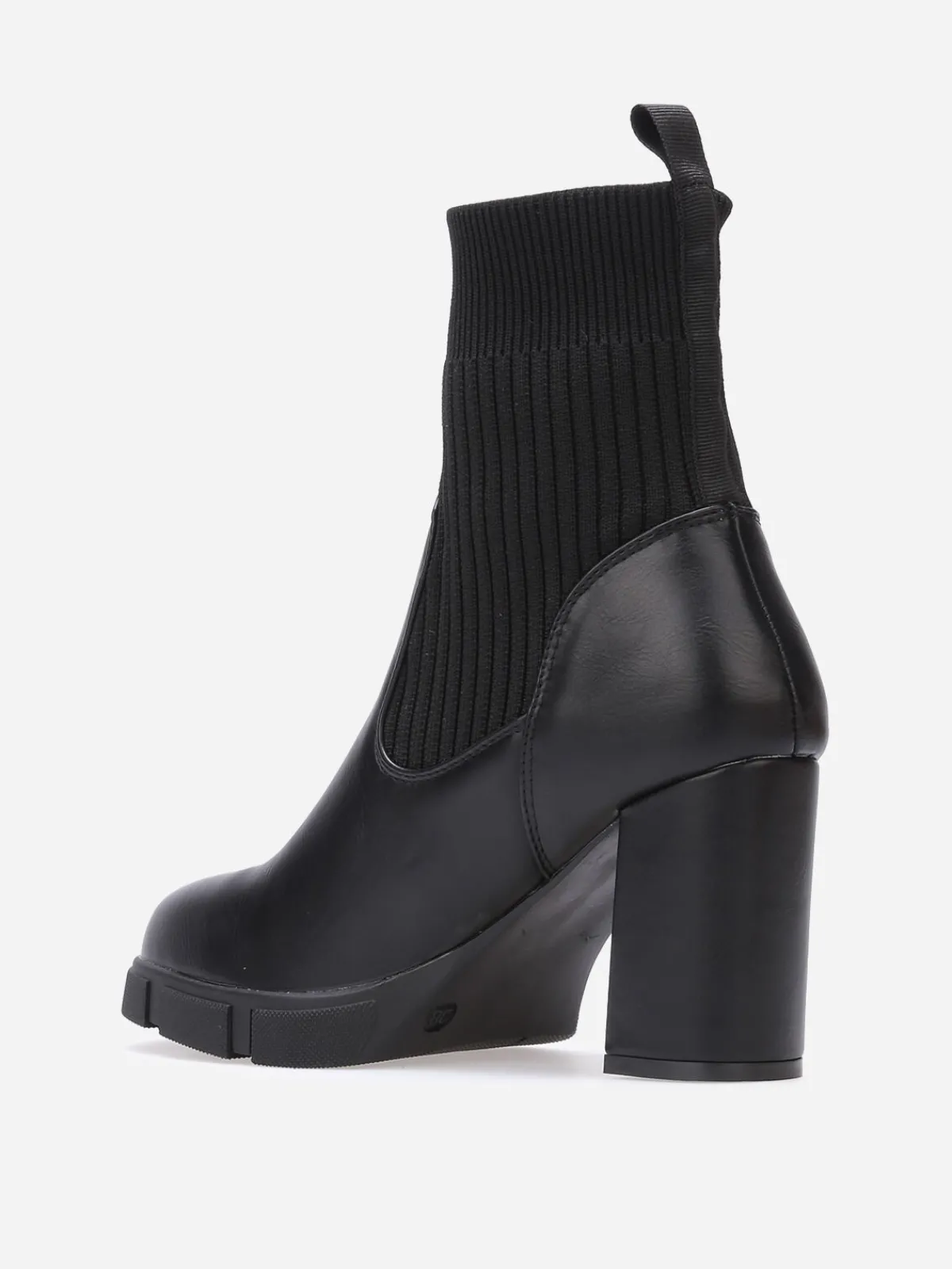 Clearance La Modeuse Bottines bi-matières à plateforme texturée Noir