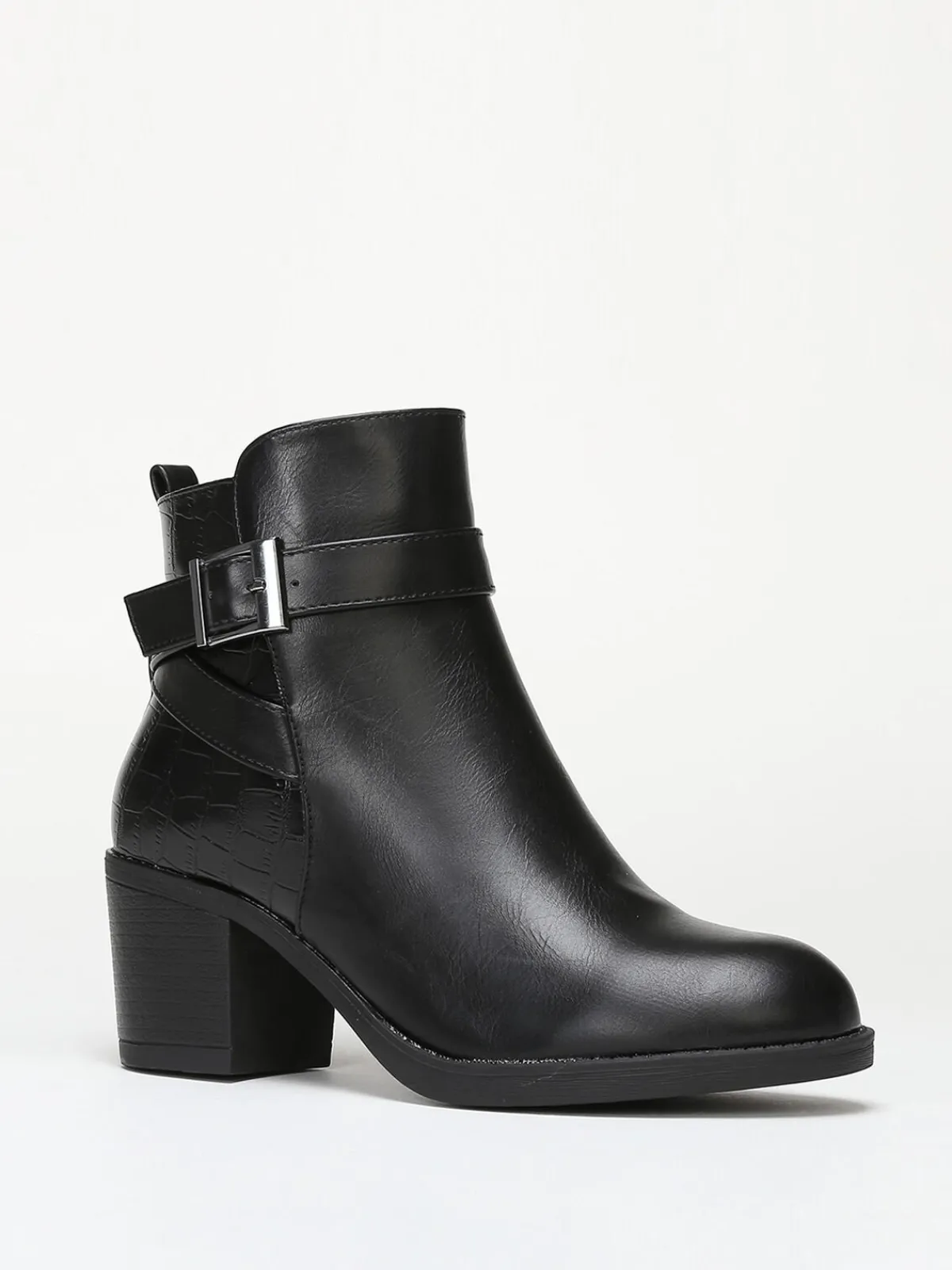 Best La Modeuse Bottines bi-matières avec bride à boucle Noir
