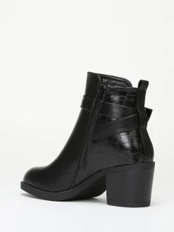 Best La Modeuse Bottines bi-matières avec bride à boucle Noir