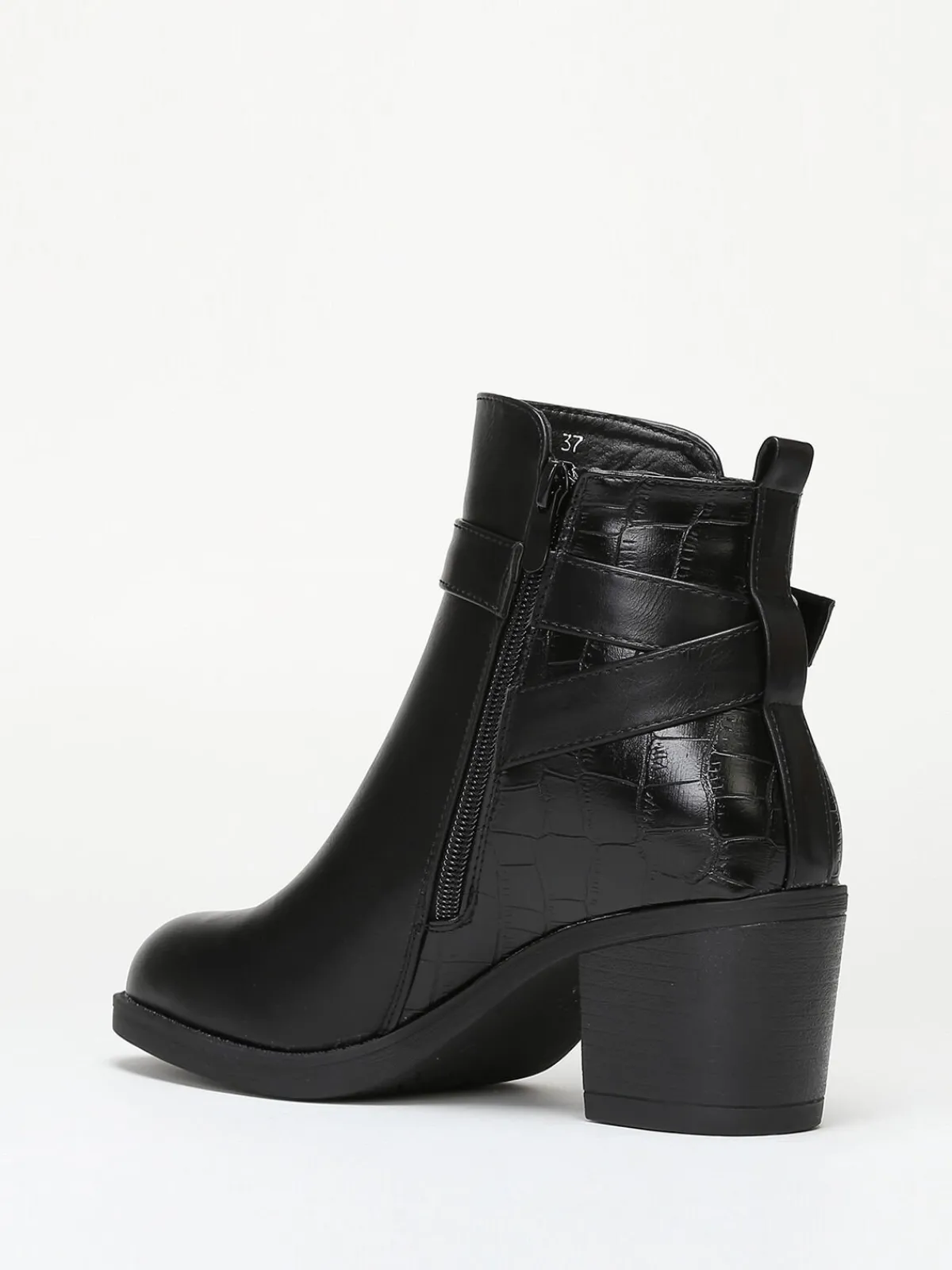 Best La Modeuse Bottines bi-matières avec bride à boucle Noir