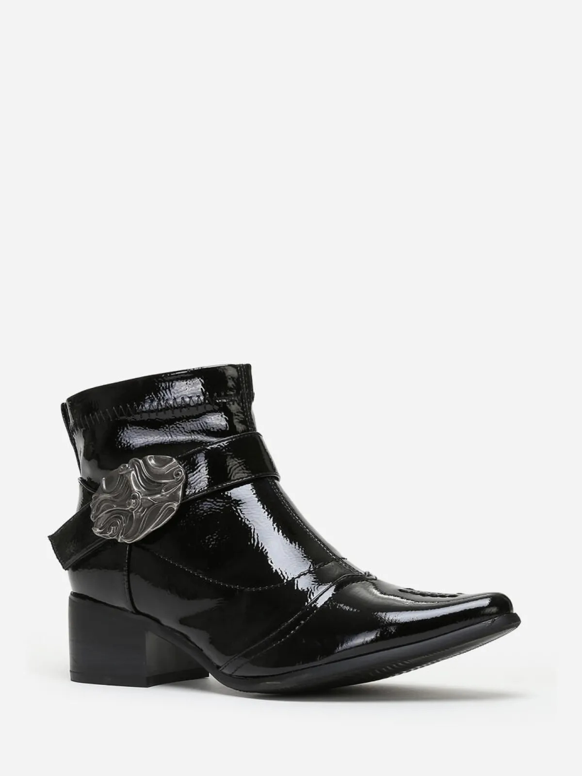 Sale La Modeuse Bottines bout pointu vernies Noir